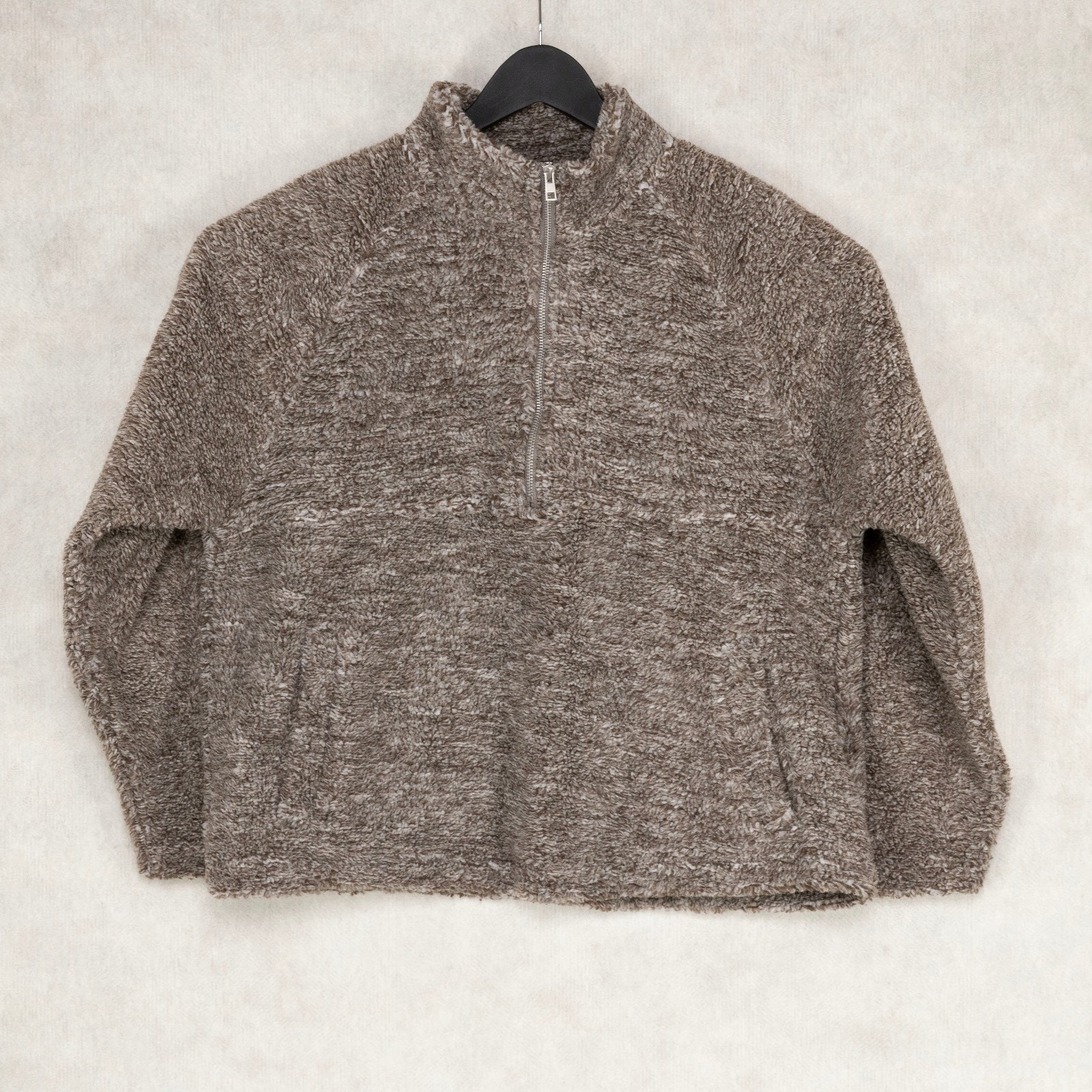 Cotton On Quarter Zip Teddy Fleece Pullover Putty Size Xl